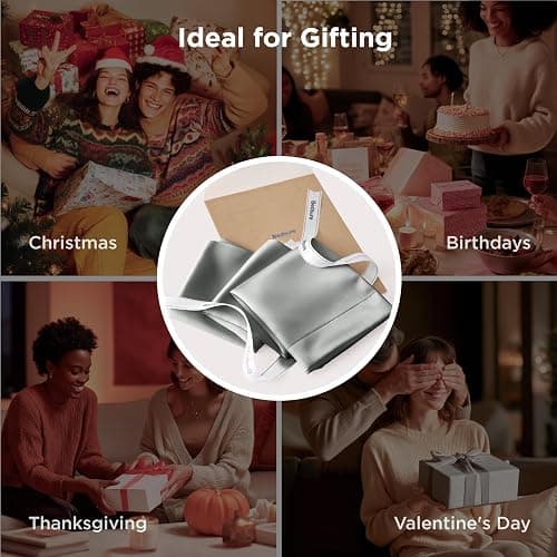 Bedsure King Size Satin Pillowcase Set of 2 - Silver Grey Pillow Covers for Hair and Skin with Envelope Closure, Similar to Silk Pillow Cases, Gifts for Women Men, 20x36 Inches, 2pcs thumbnail 7