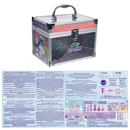 Hello Kitty & Friends - Townley Girl Train Case Makeup Set for Kids, Includes Lip Gloss, Eye Shimmer, Nail Polish, Brushes, and More! Perfect for Parties, Sleepovers, and Makeovers. Non-Toxic, Ages 3+ thumbnail 9