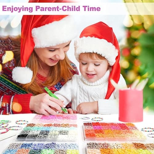Redtwo 32000 Pcs Clay Beads Bracelet Making Kit | 9 Boxes 192 Colors Friendship Bracelet Kit Flat Polymer Heishi Beads for Jewelry Making, Crafts Gift for Girls Ages 6-12 thumbnail 2