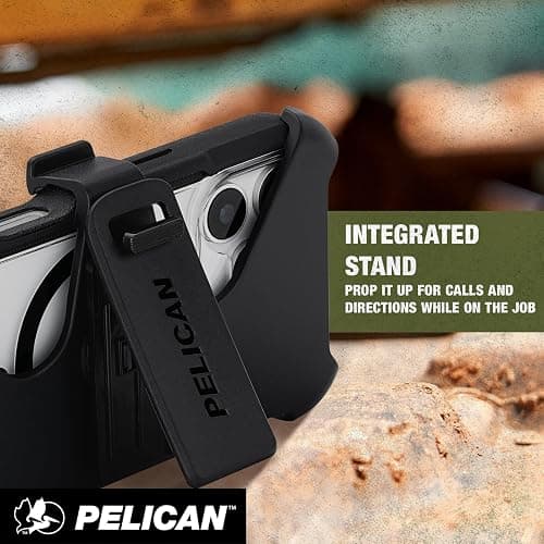 Pelican Voyager iPhone 17 Pro Case [Compatible with MagSafe] Rugged Phone Case w/ 24ft Military-Grade Drop Protection - Heavy Duty Phone Cover w/Belt Clip Holster for iPhone 17 Pro - Black/Clear thumbnail 2