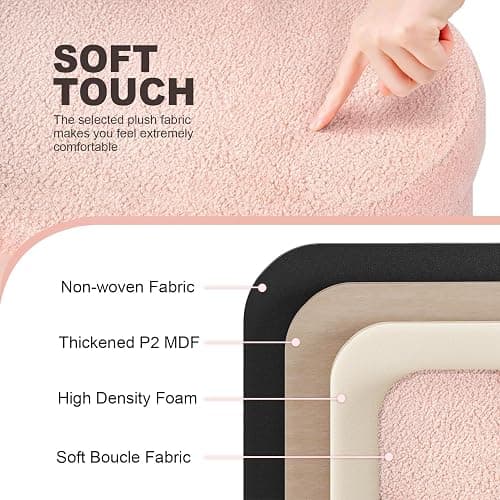 PINPLUS Storage Ottoman Bench Tufted Oval Ottomans for Living Room Foot Rest, Chest Box Velvet Bench with Storage, Pink 43"x15"x15" (Pink) thumbnail 4