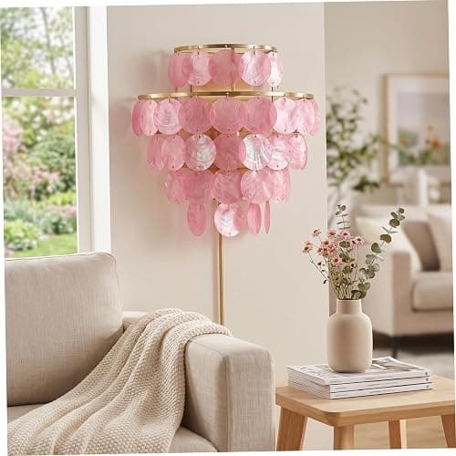 NewGtuizi 100pcs Capiz Shells Bulk, Natural Round Capiz Shells for Crafts, with Holes for Windchime, Lamp & Home Decor Style 1, Utilisation d'été thumbnail 7