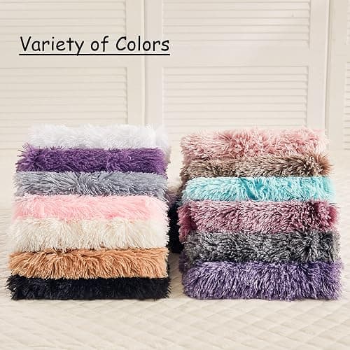LIFEREVO Fluffy Faux Fur Standard Pillow Cases Set of 2, Beige | Soft Plush Shaggy Bed Pillowcases 20x26 with Hidden Zipper, Washable Decorative Fuzzy Long Pillow Shams for Bed Sofa Office thumbnail 8