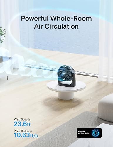 PELONIS 3 Speed Small Room Air Circulator Fan with 7-inch Blade, Table Fan with 100° Adjustable Head Tilt - Desktop Fan for Bedroom,Dorm and Office - Ventilador for Air Conditioner and Heater, Black thumbnail 4