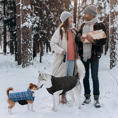 Kuoser Warm Dog Coat, Waterproof Dog Jacket for Extra Large Dogs, Adjustable Durable XXXL Doggie Winter Coat Reversible Puppy Cold Weather Apparel for Large Breed, Blue 3XL thumbnail 7