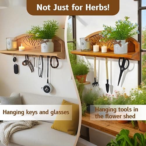 Tnstbiee Hanging Herb Drying Rack - Artistic Life Tree Design. Space-Saving Kitchen Flower Dried Grass Display,Holds 7 Bouquets. For Witches & Gardeners Gifts for Crafters, Wall Art Décor thumbnail 5
