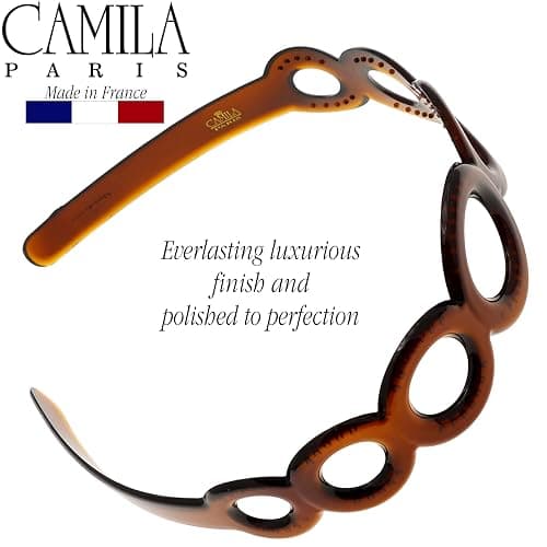 Camila Paris MP307 French Headband for Women, Strong Hold Grip Women's Hair Band, Very Flexible, No Slip and Durable Styling Girls Hair Accessories, Made in France with Cellulose thumbnail 4