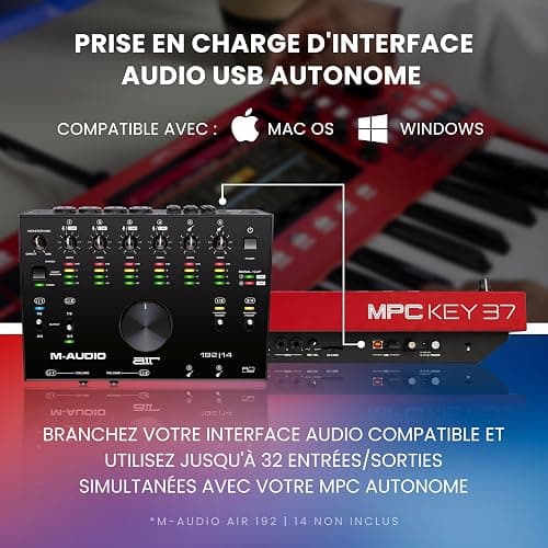 Akai Professional MPC Key 37 Synthétiseur de Production Autonome, Boîte à Rythmes, Clavier MIDI, avec Wi-Fi, Bluetooth, Écran Tactile, Plug-ins et Intégration Native Instruments thumbnail 7
