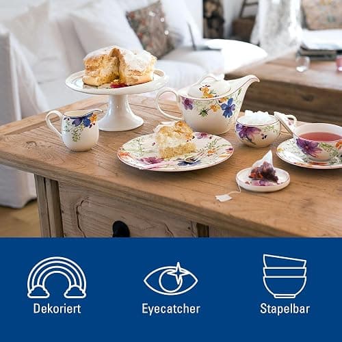 Villeroy & Boch Mariefleur Basic Assiette petit-déjeuner, 21 cm, Porcelaine Premium, Blanc/Multicolore thumbnail 3