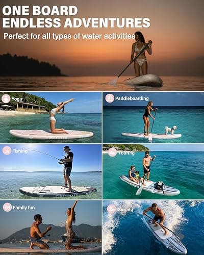 TIGERXBANG Inflatable Stand Up Paddle Board with SUP Board Accessories, Anti-Slip EVA Deck, 11'/10'6'' Paddleboard for Adults & Youth - All Skill Levels thumbnail 4