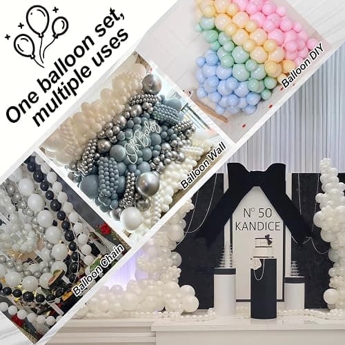 Pearl White Linking Balloons, 100PCS 6 Inch Pearl Color Quick Link Balloons for Making Balloon Wall Heart Arch, Tails Balloon for Wedding Birthday Baby Shower Engagement Graduation Party Decorations thumbnail 4