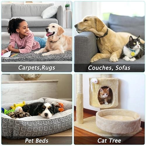 Carpet Rake for Pet Hair Removal - Reusable Pet Hair Remover, 60” Adjustable Long Handle Cat Dog Carpet Rake Scraper with Patented Design, Dog Hair Rake Brush for Rugs, Mats thumbnail 8