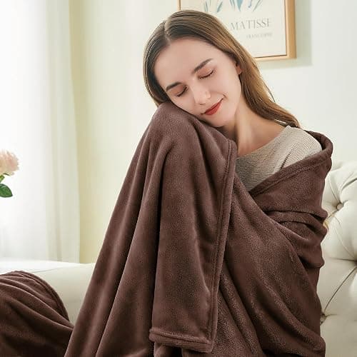 Fleece Blanket Queen Size Brown thumbnail 5