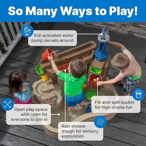 Step 2 Pump & Splash Discovery Pond Water Table, Kids Water Sensory Activity Pool, Summer Outdoor Toys, 10 Piece Toy Accessories, For Toddlers 2+ Years Old thumbnail 6