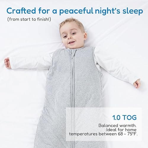 TotAha Toddler Sleep Sack 1.0 TOG for 2T-3T-4T, Soft Wearable Blanket Baby Sleep Bag with 2-Way Safe Zippers,Fluffy Extra Large Sleeping Sacks, Grey thumbnail 2
