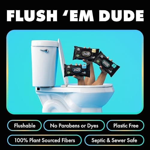DUDE Wipes Flushable Wipes Variety sTOOL Kit Gift Set for Him - 9 Packs, 432 Total - Mint Chill, Shea Butter & Unscented - Sewer & Septic Safe thumbnail 3