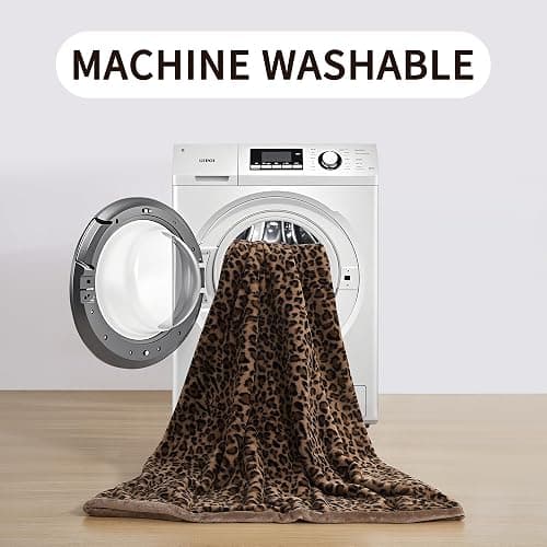 Luxury Leopard Print Faux Fur Cheetah Throw Blanket Reversible Soft Thick | Rabbit Fur Flannel Fleece Warm Fuzzy Plush Blankets for Couch Bed Sofa Cozy Gift for Women Throw 50x60 inches thumbnail 7