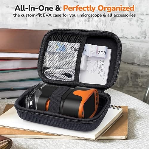 1000X Handheld Microscope for Kids 4K 2.0" Screen Rechargeable Mini Pocket Digital Microscopes w/Slides Kit Portable Edu Gift Age 4-6 8-12 Children Students thumbnail 8