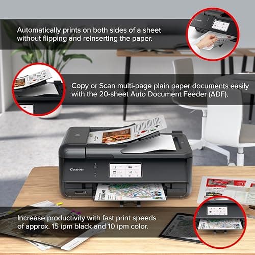 Canon PIXMA TR8620a - All-in-One Printer Home Office|Copier|Scanner|Fax|Auto Document Feeder | Photo, Document | Airprint (R), Android, Black, Works with Alexa thumbnail 4