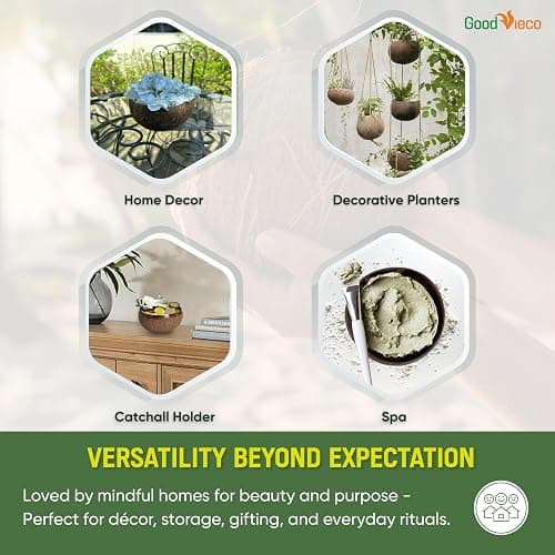 GoodVieco Coconut Bowl Set (2, Polished) – Natural Coconut Shell Bowls with Bamboo Straws & Wooden Spoons – Eco Friendly Gifts for Vegan, Smoothie, Acai, Buddha, Yogurt & Sustainable Meals thumbnail 6