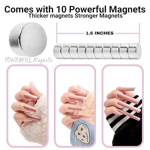 Yaya Acrylic False Nail Clippers with Magnets,Nail Cutters for Nail Tips,Nail Tip Cutter with Length Measurement, Acrylic Nail Cutter with Sizer Magnets, Manicure Tool for Salon Home Nail Art. thumbnail 6