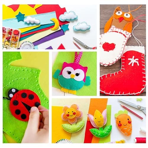 Simetufy 120 Pcs 8x12 Felt Sheets for Crafts, 40 Colors Stiff Felt Fabric | Colored Craft Felt Sheets Bulk for DIY Sewing Crafts, Patchwork, School Projects thumbnail 6