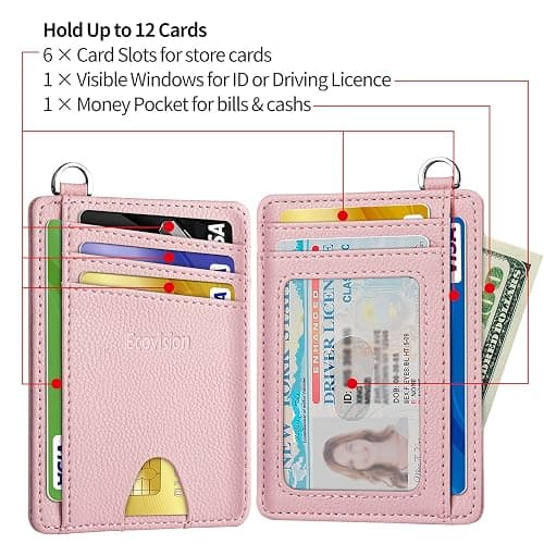 EcoVision Slim Minimalist Front Pocket Wallet, RFID Blocking Credit Card Holder Wallet with Detachable D-Shackle for Men Women thumbnail 6
