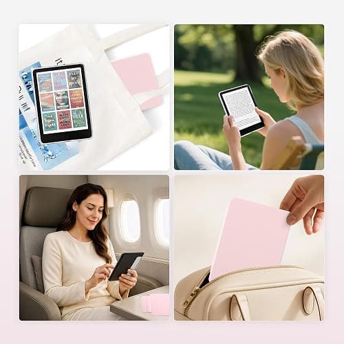 SESENSE Detachable Magnetic Case for 7'' Kindle Paperwhite 12th Gen 2024 and Kindle Colorsoft Signature Edition, Slim PU Shell Cover Case with Auto Wake/Sleep, Pink thumbnail 5