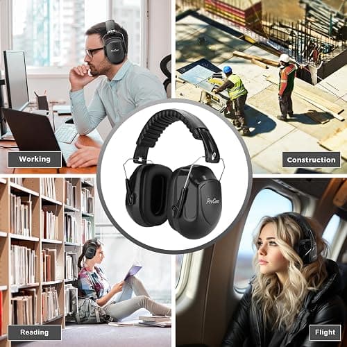 ProCase Hearing Protection Ear Muffs SNR 33dB, Noise Cancelling Headphones | Adjustable NRR 28dB Noise Reduction Earmuffs for Adults & Kids, Shooting, Lawn Mowing, Studying, Autism Sensory Needs thumbnail 7