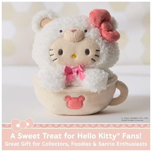 GUND Sanrio Official Hello Kitty Café Latte Teddy Bear Plush, Collectible Plush Toy, Stuffed Animal for Ages 1 and Up, White, 6” thumbnail 3