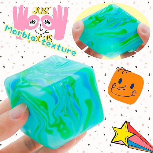 Fidget Toys Squishy Stress Cube, Stress Balls for Kids Adults Squishies Stress Relief, Ice Squishy Cube Sugar Balls, High Density Squeeze Balls for Students Calming thumbnail 4