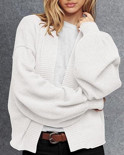 BTFBM Womens Oversized Cardigan Sweaters 2025 Fall Long Sleeve Knit Open Front Lightweight Sweater Outwear Coats thumbnail 2