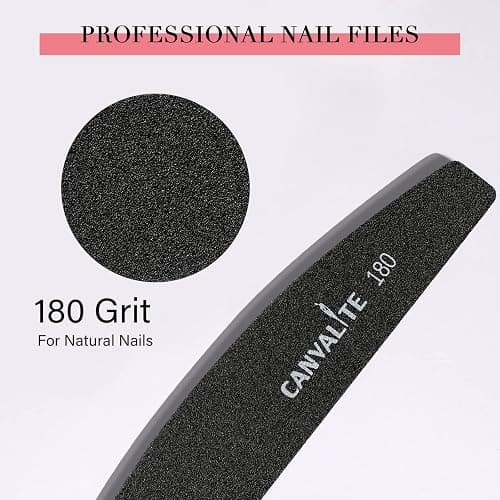 Canvalite 40 PCS Nail File Professional Reusable Peel and Stick Nail Files Replaceable Emery Boards 180 Grit Fingernail Files Manicure Tools for Home and Salon Use thumbnail 4