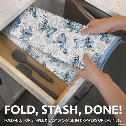 Disney Dish Drying Mats for Kitchen Counter (2 Pack) – 16" x 18" Absorbent Kitchen Drying Mats for Dishes – Fast-Drying, Machine Washable Dish Mats – Mickey & Minnie, Winnie the Pooh, & Stitch thumbnail 4