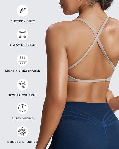 Aoxjox Women's Workout Sports Bras Fitness Sienna Low Impact Bra Yoga Crop Tank thumbnail 6