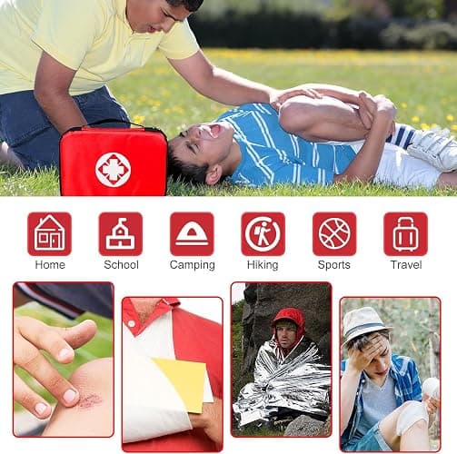 Travel-First Aid-Kit Car-Home 300PCS Survival-Kit Outdoor-Adventure - Small Portable Red Emergency Essential Sets Office Hiking Camping Business Public Must Have First Aid Gear Equipment 1st Aid thumbnail 3