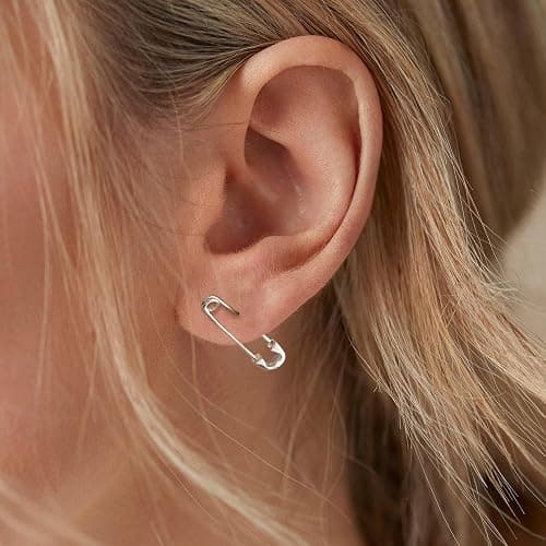 CHIC & ARTSY 925 Sterling Silber Büroklammer Ohrringe - Mode Knorpel Pin Ohrringe für Frauen thumbnail 3