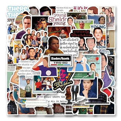 64pcs Sheldon TV Drama Romantic Aesthetics Retro Funny Stickers Pop Kawaii Pack | Vsco Funny Cool Deacls Graffiti Stickers Vinyl for Water Bottle Skateboard Luggage Laptop thumbnail 3
