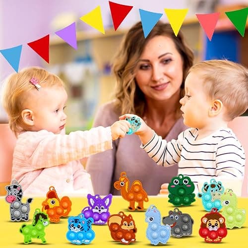 Animal Party Favors for Kids Fidget Toys Bulk Mini Pop Keychain,Stress Relief Sensory Toys,Goodie Bags Stuffer,Classroom Prizes,Birthday Gifts for Boys & Girls,24 Pcs thumbnail 5