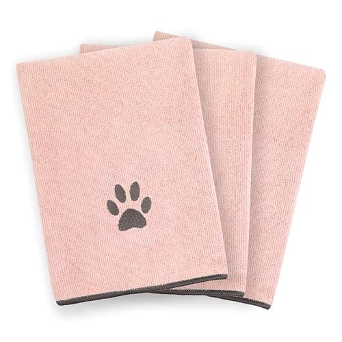 Ritz Premium Embroidered Microfiber Pet Towel (3-Pack), 18" x 28", Highly Absorbent, Fast-Drying, Long-Lasting, Super Soft 80% Polyester and 20% Polyamide Pet Cloth, Blush Pink thumbnail 4