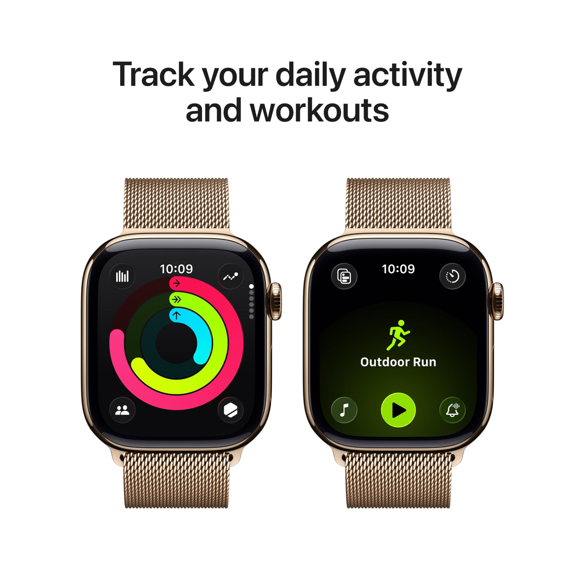 Apple Watch Series 11 GPS + Cellular 42 mm Smartwatch with Gold Titanium Case, Gold Milanese Band Watch Watch Watch Series 11 Watch Watch Watch Series 11 thumbnail 3