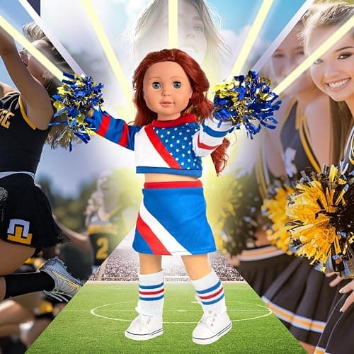 18-inch-Doll-Clothes-Accessories ARTST 18 Doll Accessories American Doll Clothing Dress Outfit Set with Hat Shoes Socks WaistBag for Girls thumbnail 2