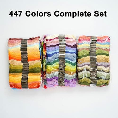 447 Colors Complete Set Embroidery Floss, Friendship Bracelet String, 8.7in 6-Strand Cross Stitch Thread Polyester Embroidery Thread thumbnail 4