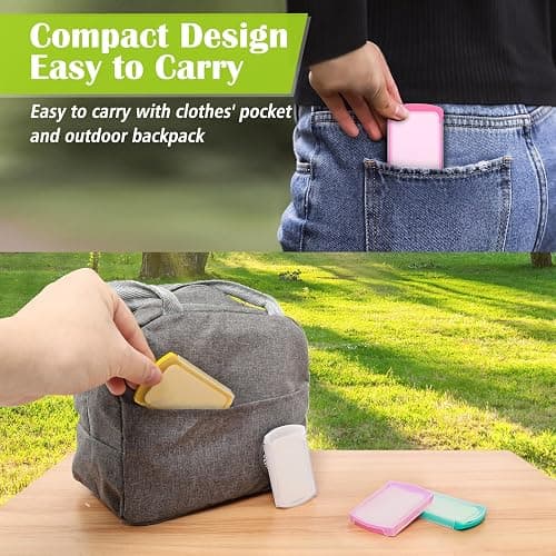 2 Boxs (100 Sheets) Hand Washing Soap Sheets for Outdoor Travel,Portable Camping Hand Soap,Hiking Washing Hand Bath Paper Soap for Travel,BBQ,Party,School,Girls(Yellow&Pink) thumbnail 5