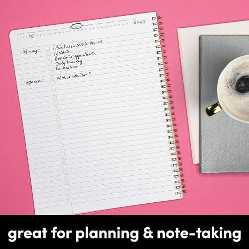 PAPERAGE Undated Daily Planner & To Do List Notepad (Blush), 8.5 in x 11 in, Spiral Bound Planner Notebook for Work, School or Home, 104 Lined Pages With Date Tracker for Plans & Notes thumbnail 5