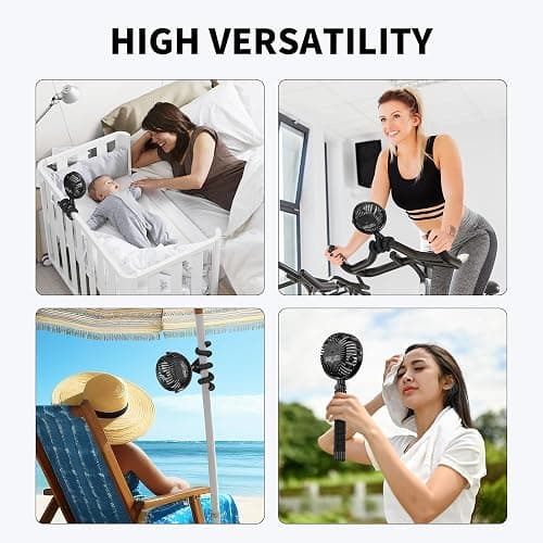 AMACOOL Battery Operated Stroller Fan Flexible Tripod Clip On Fan with 3 Speeds and Rotatable Handheld Personal Fans for Car Seat Crib Bike Treadmill thumbnail 6
