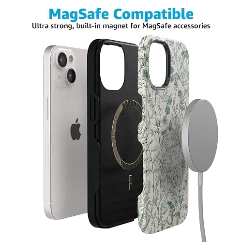 Casely iPhone 14 Case | Sage Garden | Green Floral | Compatible with MagSafe | Bold Protective Design thumbnail 3