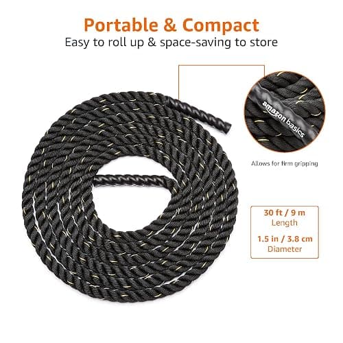 Amazon Basics Battle Rope for Home Gym Workout, Exercise Training Equipment thumbnail 4