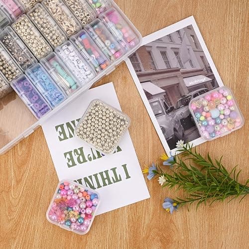 Mathtoxyz Bead Organizer Box, 31Pcs Small Beads Organizers and Storage Plastic Cases Mini Clear Dimond Storage Containers Boxes with Hinged Lid and Rectangle for Bracelet Making DIY Jewelry Craft Nail thumbnail 9