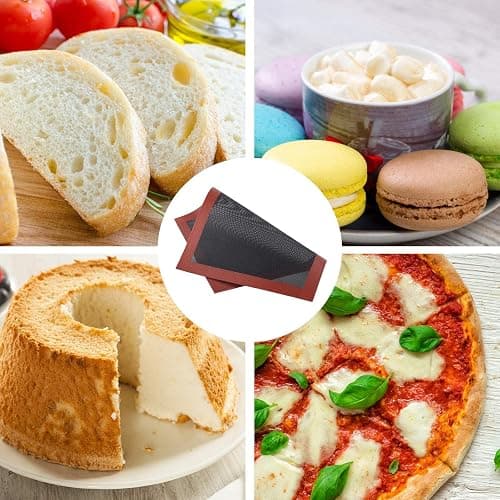 Lot de 2 tapis de four micro-perforés en silicone, à double face, antiadhésifs, résistants à la chaleur et réutilisables pour macarons, soufflés, pizza (40 x 30 cm) thumbnail 7